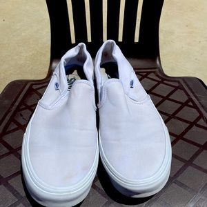 White slip on vans